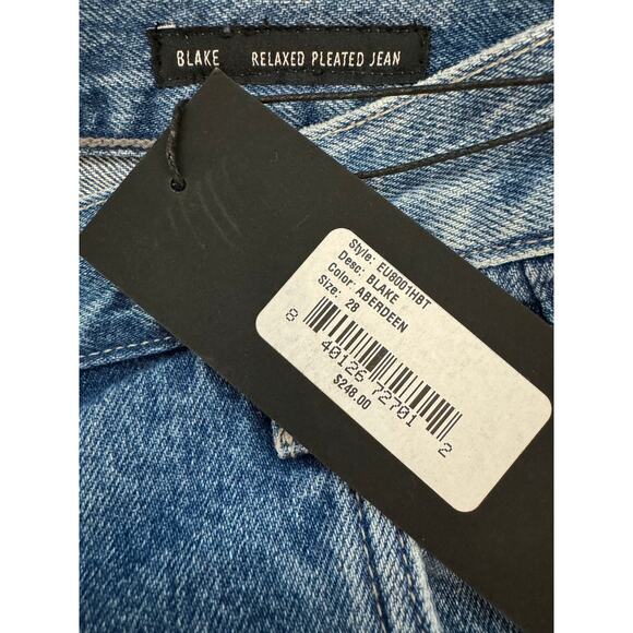 New ~ EDWIN ~ FREE PEOPLE Blake Ultra High-Rise Pleated Slim Jeans Size 28 - Picture 7 of 9